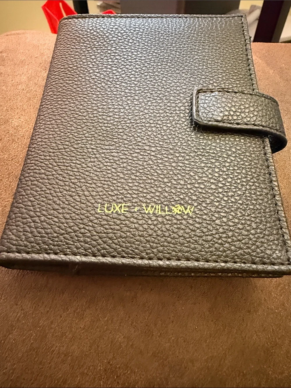 Luxe Willowy Black Pebbled Leather Planner